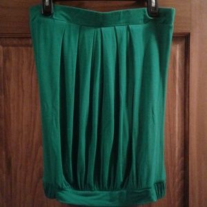 Green tube top with elastic waist